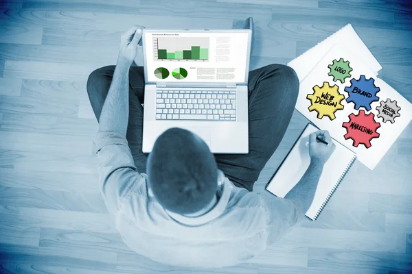 Businessman working on laptop — Stock Photo, Image