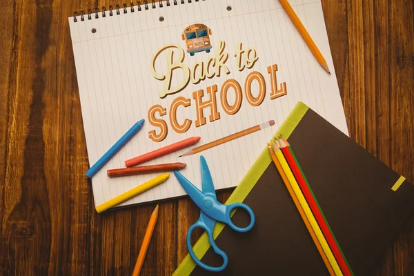 Back to school on  notepad — Stock Photo, Image