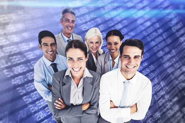 Smiling business people with arms crossed — Stock Photo, Image