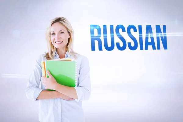 Woord Russische en volwassen student — Stockfoto