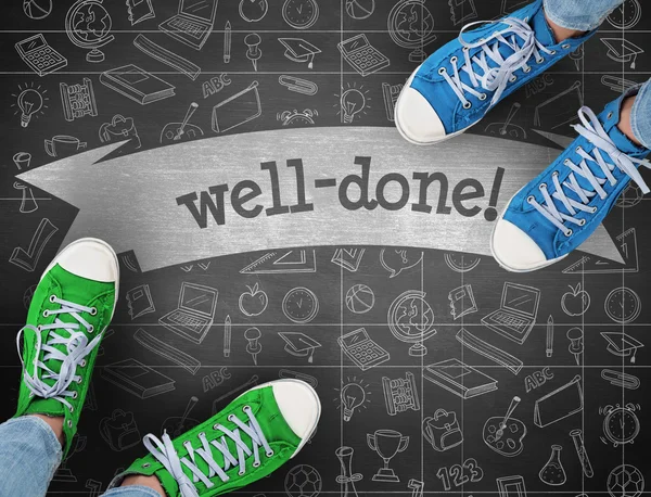Well-done! against black background — Stock Photo, Image