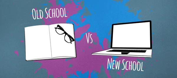 Samengestelde afbeelding van oude school vs nieuwe school — Stockfoto