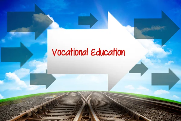 Vocational education against railway leading to blue sky — Stock Photo, Image
