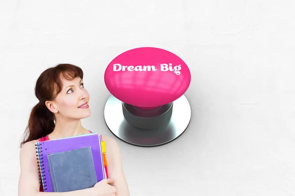 Slovo velký sen a žena — Stock fotografie