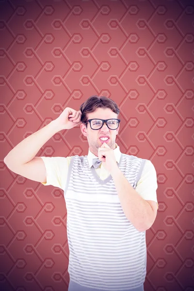 Geeky-Hipster-Denken — Stockfoto