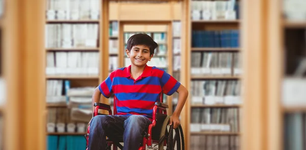 Boy sitting in wheelchair — Stock Photo, Image