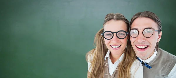 Geeky hipsters smiling — Stock Photo, Image