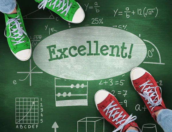 Excellent! against green chalkboard — Stock Photo, Image
