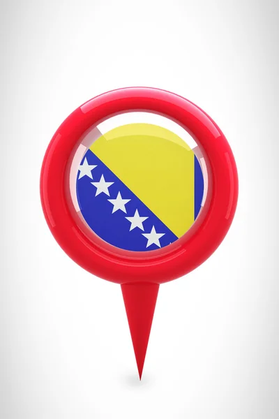 지도 마커 보스니아 깃발에 대 한 — 스톡 사진