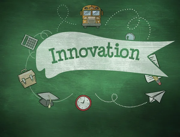 Ordet innovation och skolan grafik — Stockfoto