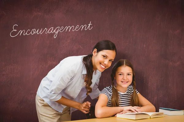 Encouragement against desk — Stock Photo, Image