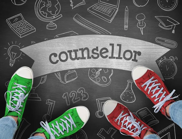 Counsellor against black background — Stock Photo, Image