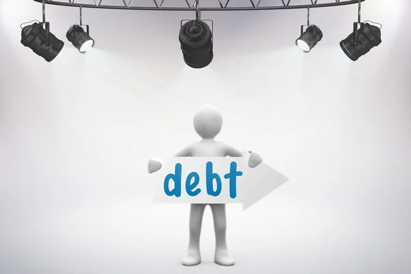 Debt against grey background — Stock Photo, Image