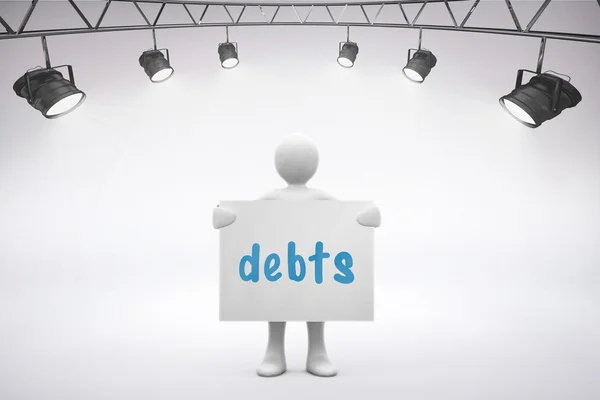 Debts against grey background — Stock Photo, Image