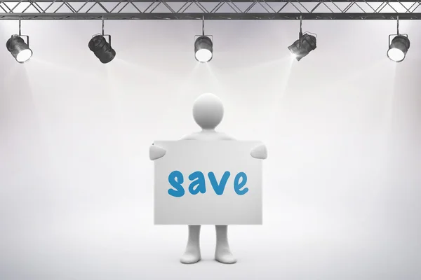 Save against grey background — Stock Photo, Image