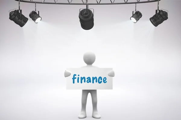 A palavra finanças e holofotes — Fotografia de Stock