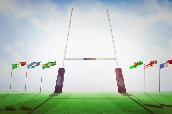 Composite image of rugby pitch — Stock Photo, Image