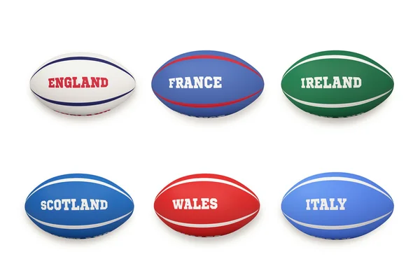 Sześciu Narodów rugby bale — Zdjęcie stockowe