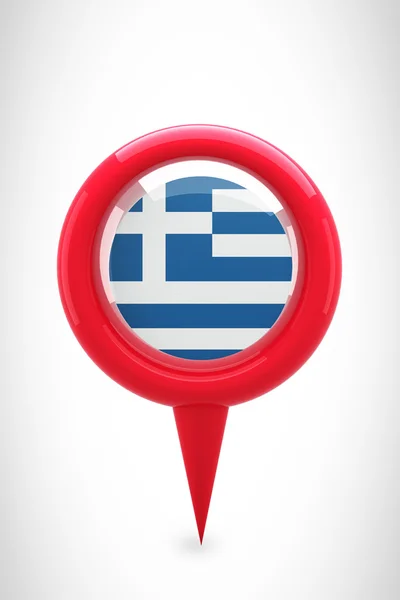 Map marker against greece flag — Stock Photo, Image