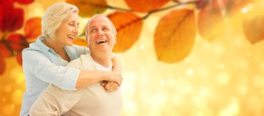 mature couple smiling at each other clipart