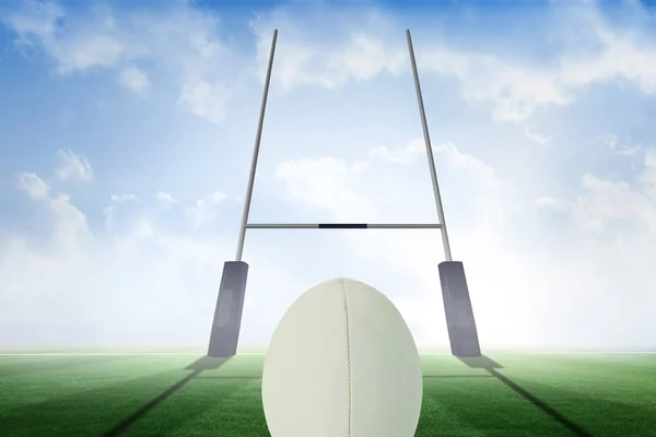 Composite image of close-up of rugby ball — Stock Photo, Image