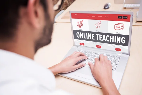 Composite image of online teaching interface — Stock Photo, Image