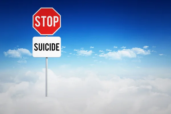 Imagem composta de stop suicide — Fotografia de Stock