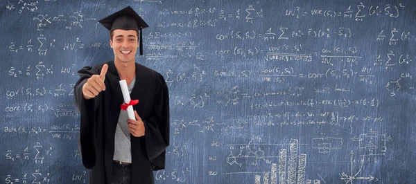 Happy teen guy celebrating graduation — Stock Photo, Image