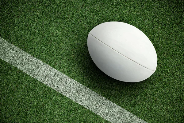 Imagem composta de close-up de bola de rugby — Fotografia de Stock