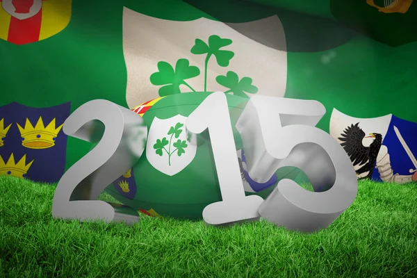 Imagem composta da mensagem irlandesa rugby 2015 — Fotografia de Stock