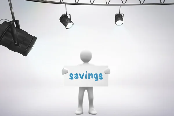 De woord besparingen en schijnwerpers — Stockfoto