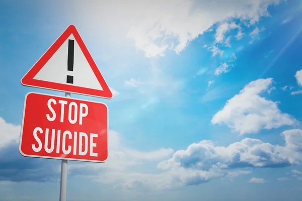 Imagem composta de stop suicide — Fotografia de Stock