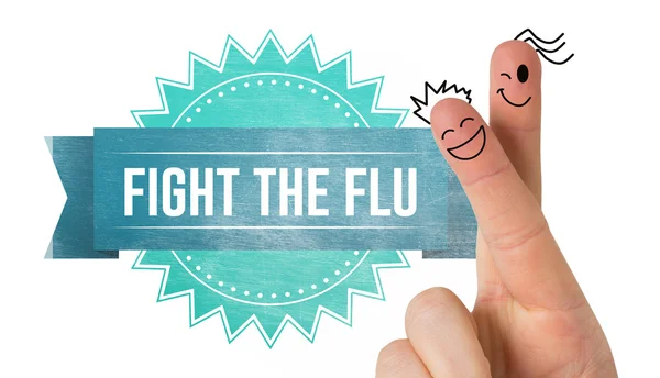 Dedos contra el mensaje de inyección de gripe —  Fotos de Stock