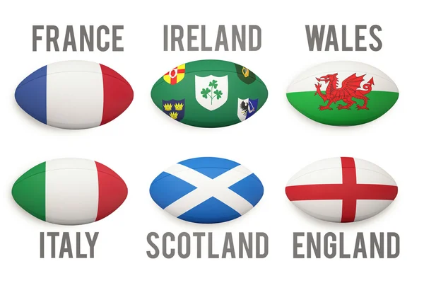 Six nations rugby ballen — Stockfoto