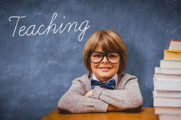 Woord onderwijs en leerling met vele boeken — Stockfoto