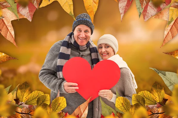 Glad äldre par i vinterkläder — Stockfoto