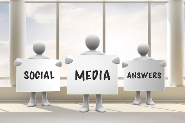 Composite image of social media answers — Stock Photo, Image