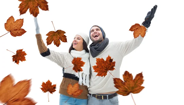 Casal de inverno jovem — Fotografia de Stock