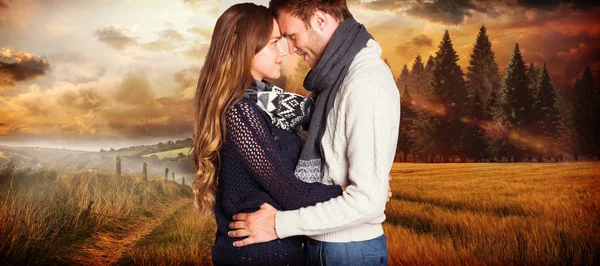 Side view of young couple embracing — Stock Photo, Image