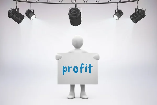 Das Wort Profit und Scheinwerfer — Stockfoto