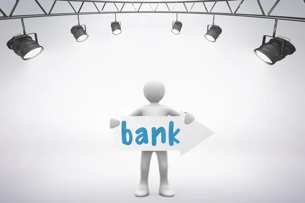 Bank against grey background — Stock Photo, Image