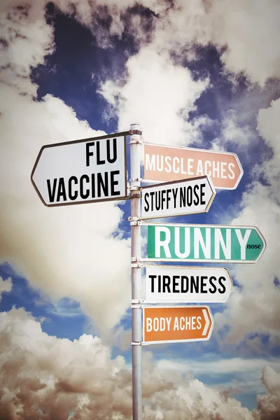 Композитное изображение прививок от гриппа — стоковое фото