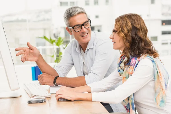 Designers working with computer — Stock Photo, Image