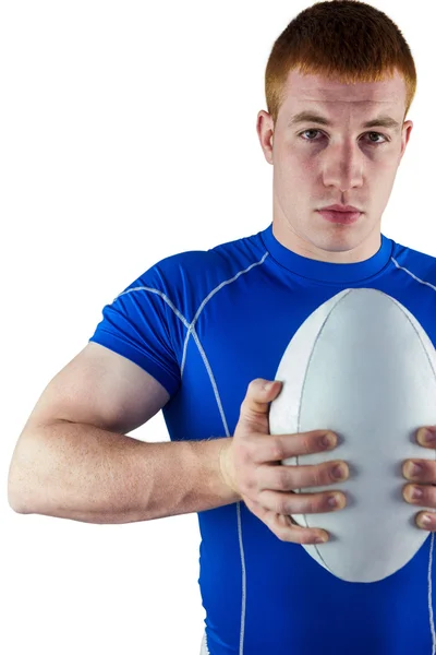 Giocatore di rugby in possesso di palla da rugby — Foto Stock