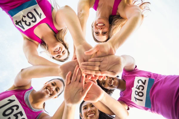 Five smiling runners — Stock Photo, Image