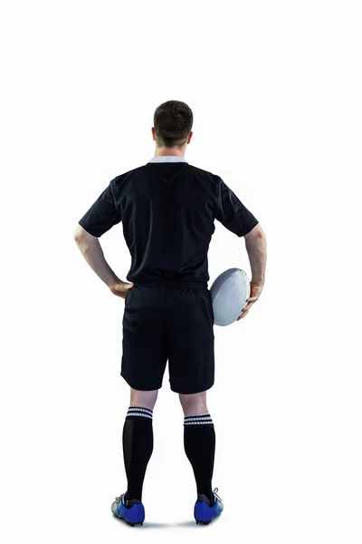 Gracz posiadający rugby piłka — Zdjęcie stockowe