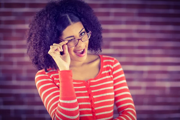 Attractive young woman winking — Stock Photo, Image