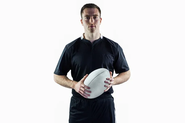 Joueur tenant une balle de rugby — Photo
