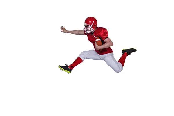 Player jumping with the ball — Stock Photo, Image