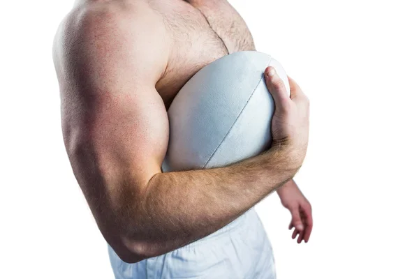 Rugby oyuncusu holding topu — Stok fotoğraf